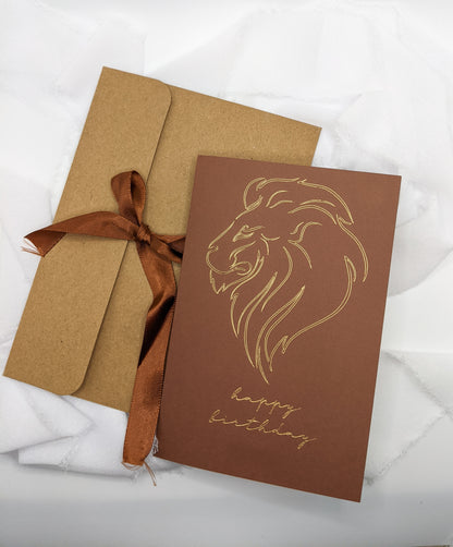 4”x6” Lion Happy Birthday Foil Card