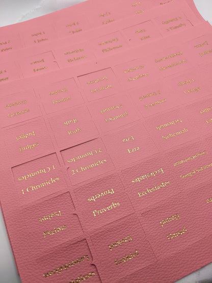 66 Faux-Leather Pink Bible Tabs