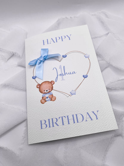 4”x6” Custom Blue Birthday Card