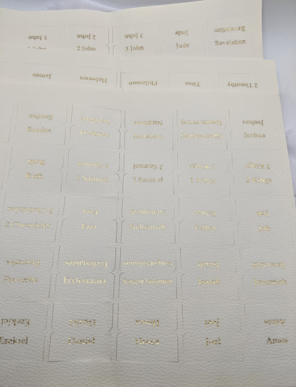 66 Faux-Leather White Bible Tabs