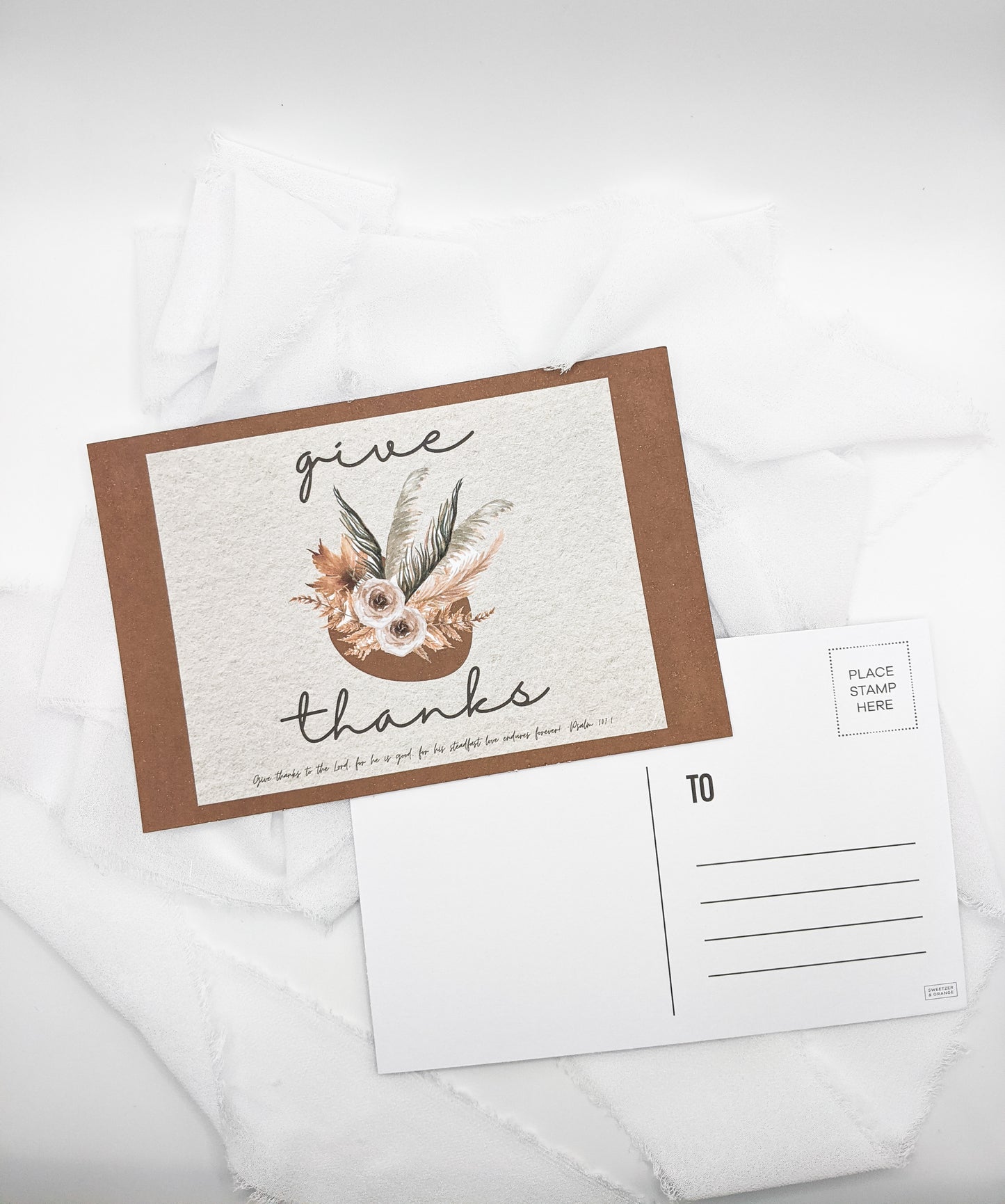 Set of 5, Christian Thanksgiving Postcard