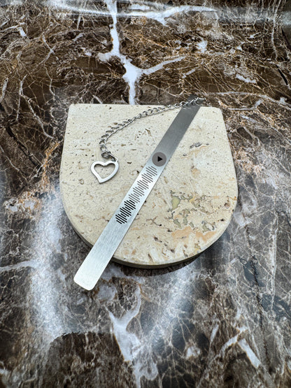 The Sterling Script Custom Bookmark, Personalized Stainless Steel Metal Bookmark (5” x 0.4”)