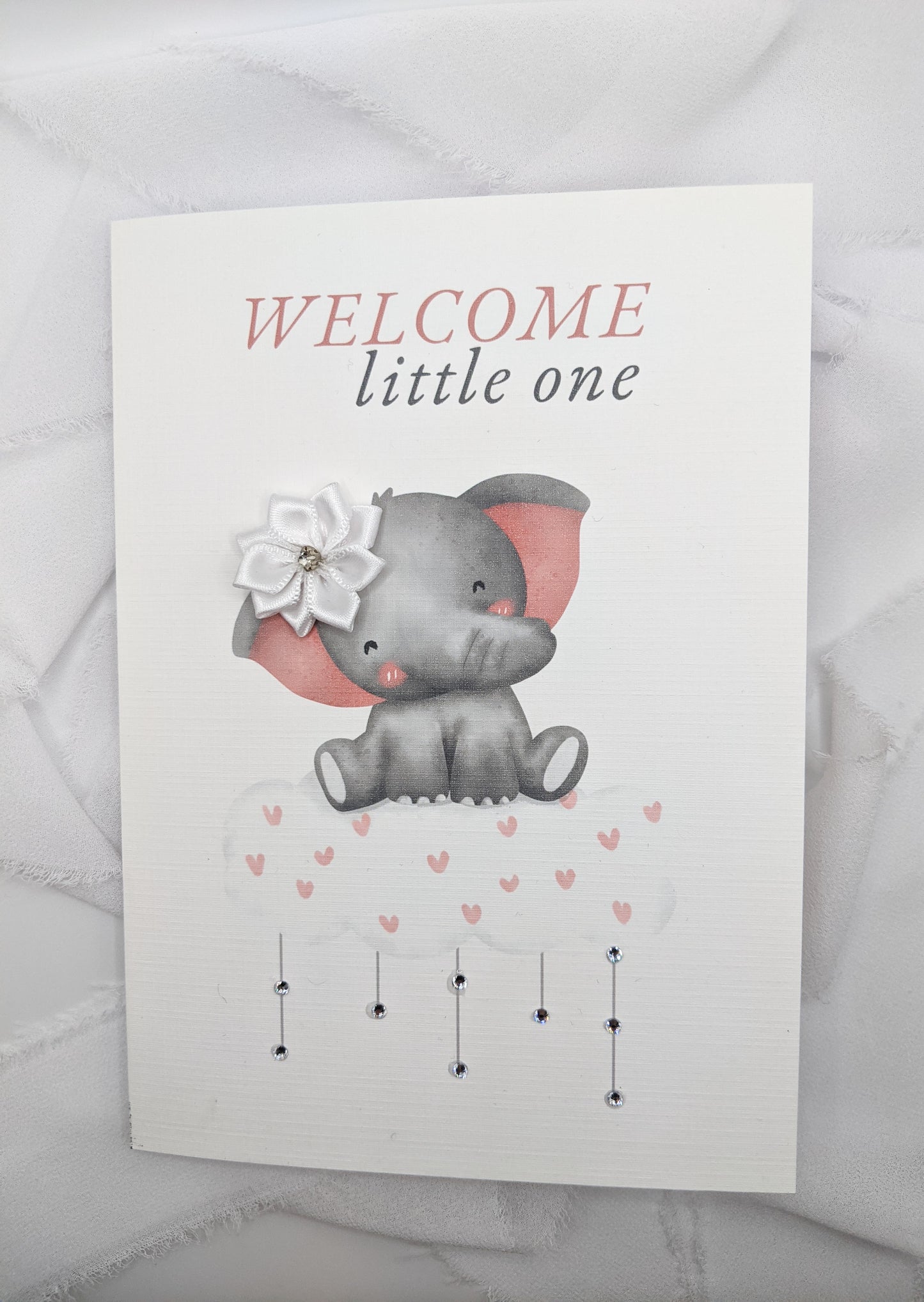 5"x7" Newborn Baby Pink Elephant Card