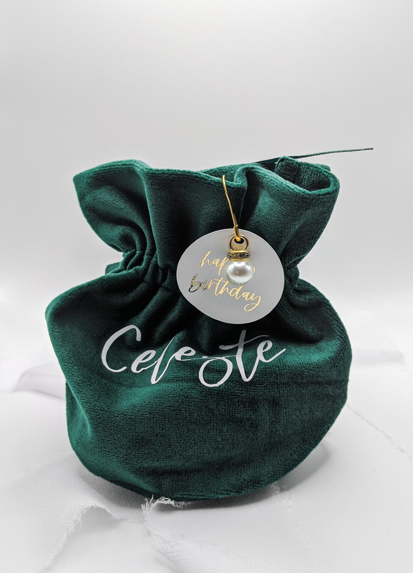 Personalized Green Velvet Gift Bag