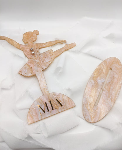 Ballerina Earring Holder, Personalized Acrylic Jewelry Stand for Girls