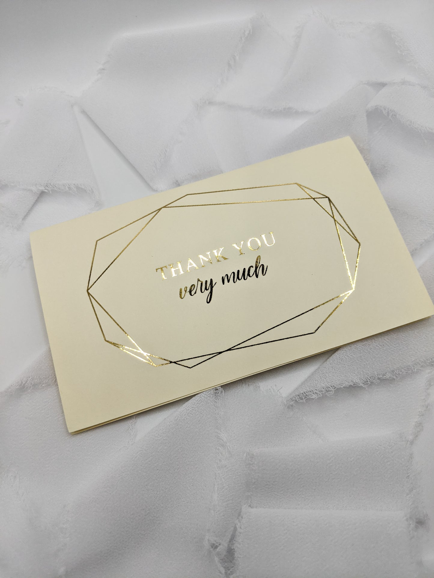 Set of 5, 5"x3" Foil Thank You Cards