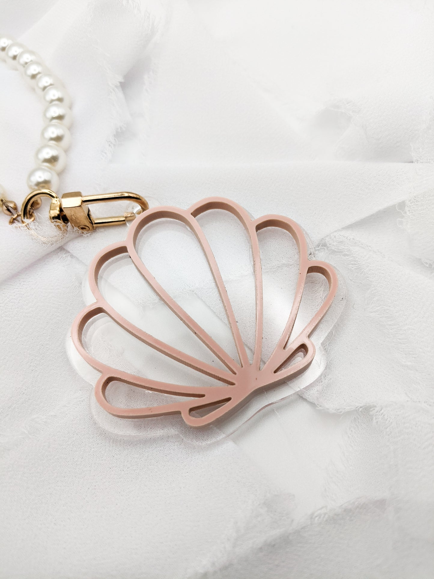 Custom Shell Keychain, Personalized Acrylic Beach Charm