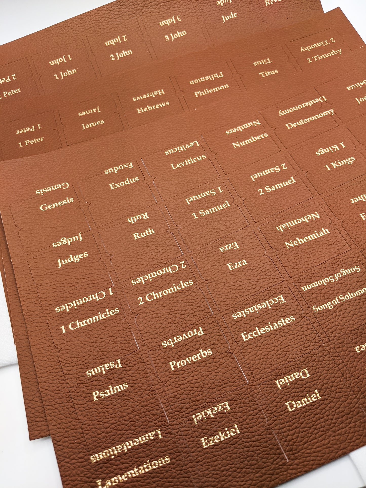 66 Faux-Leather Brown Bible Tabs