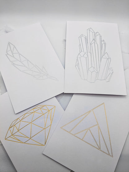 Geometric Foil Line Art Prints