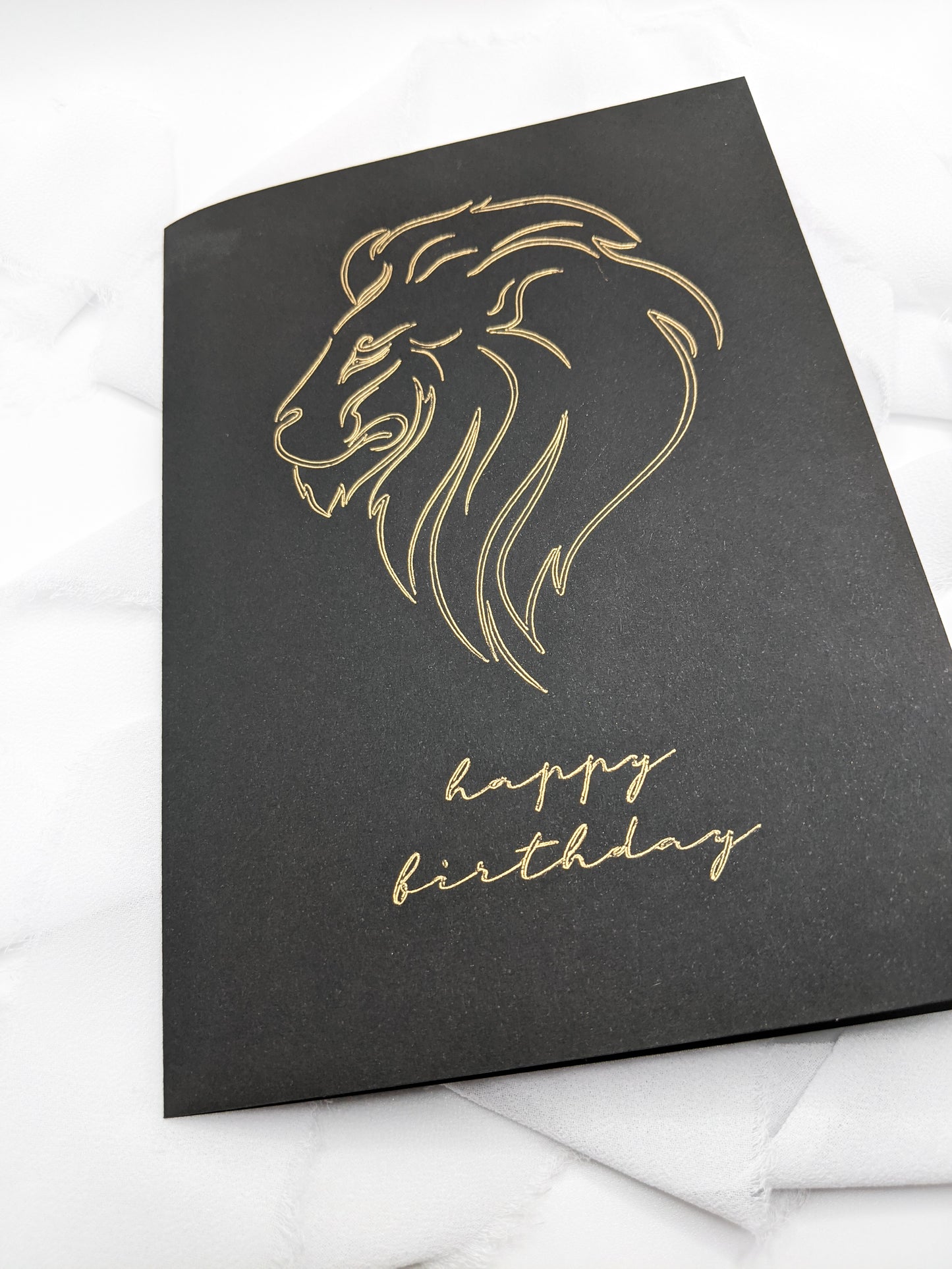 5”x7” Black Lion Happy Birthday Foil Card