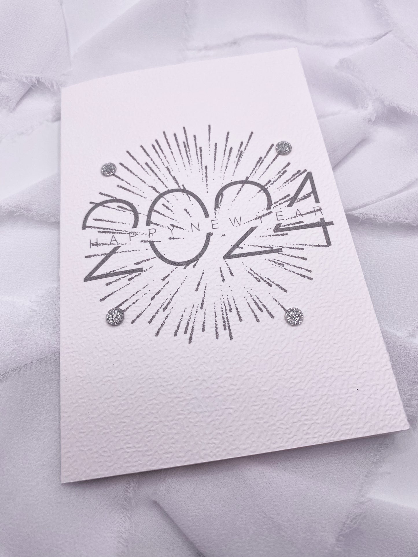 4”x6” Silver Happy New Year Card