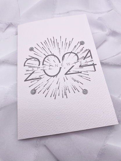 4”x6” Silver Happy New Year Card