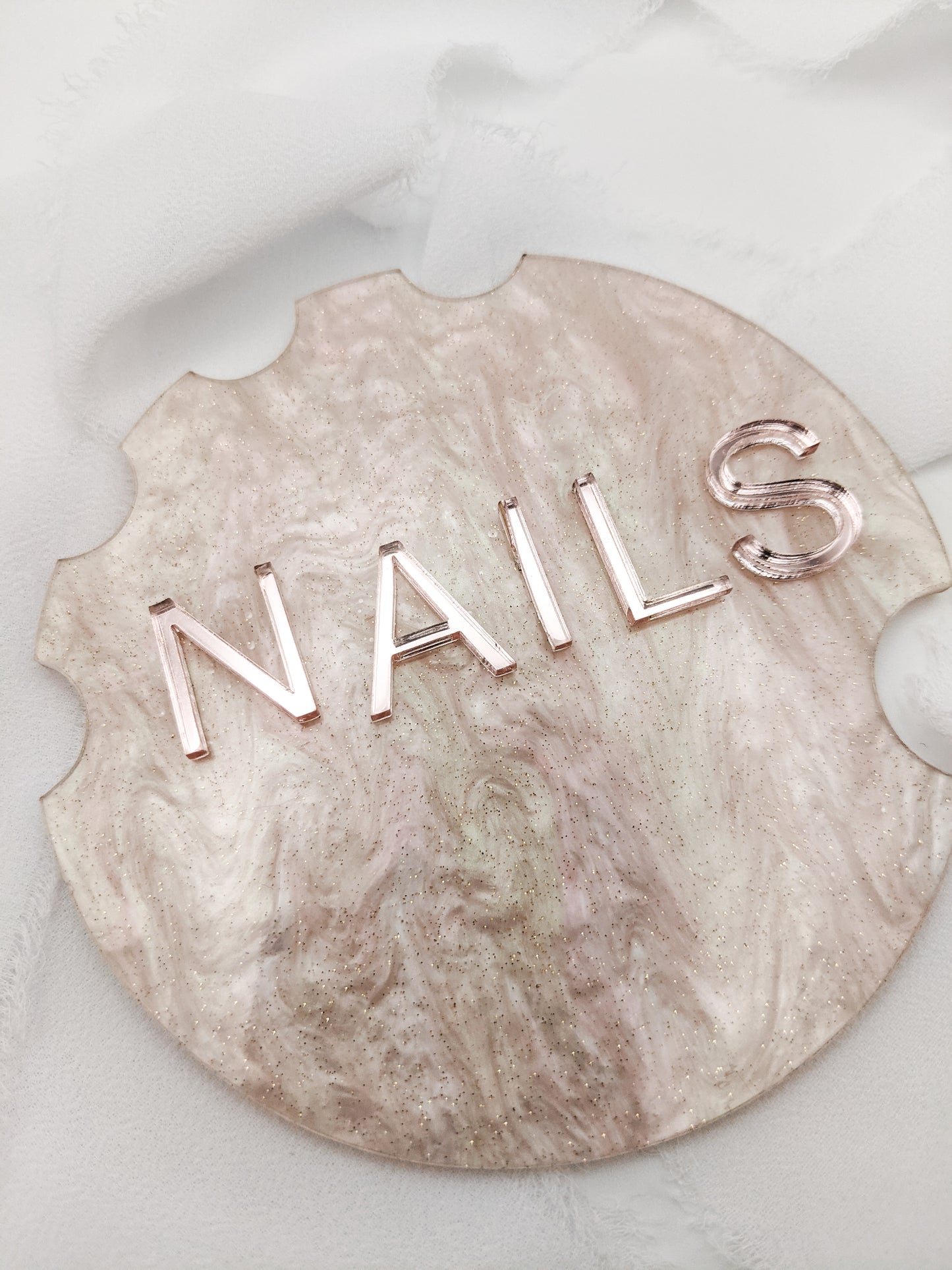 Acrylic Nail Photo Prop, Custom Round Display for Nail Techs