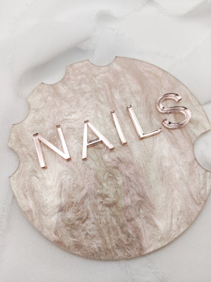Acrylic Nail Photo Prop, Custom Round Display for Nail Techs