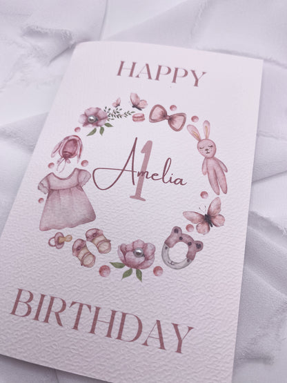 4”x6” Custom Pink Birthday Card