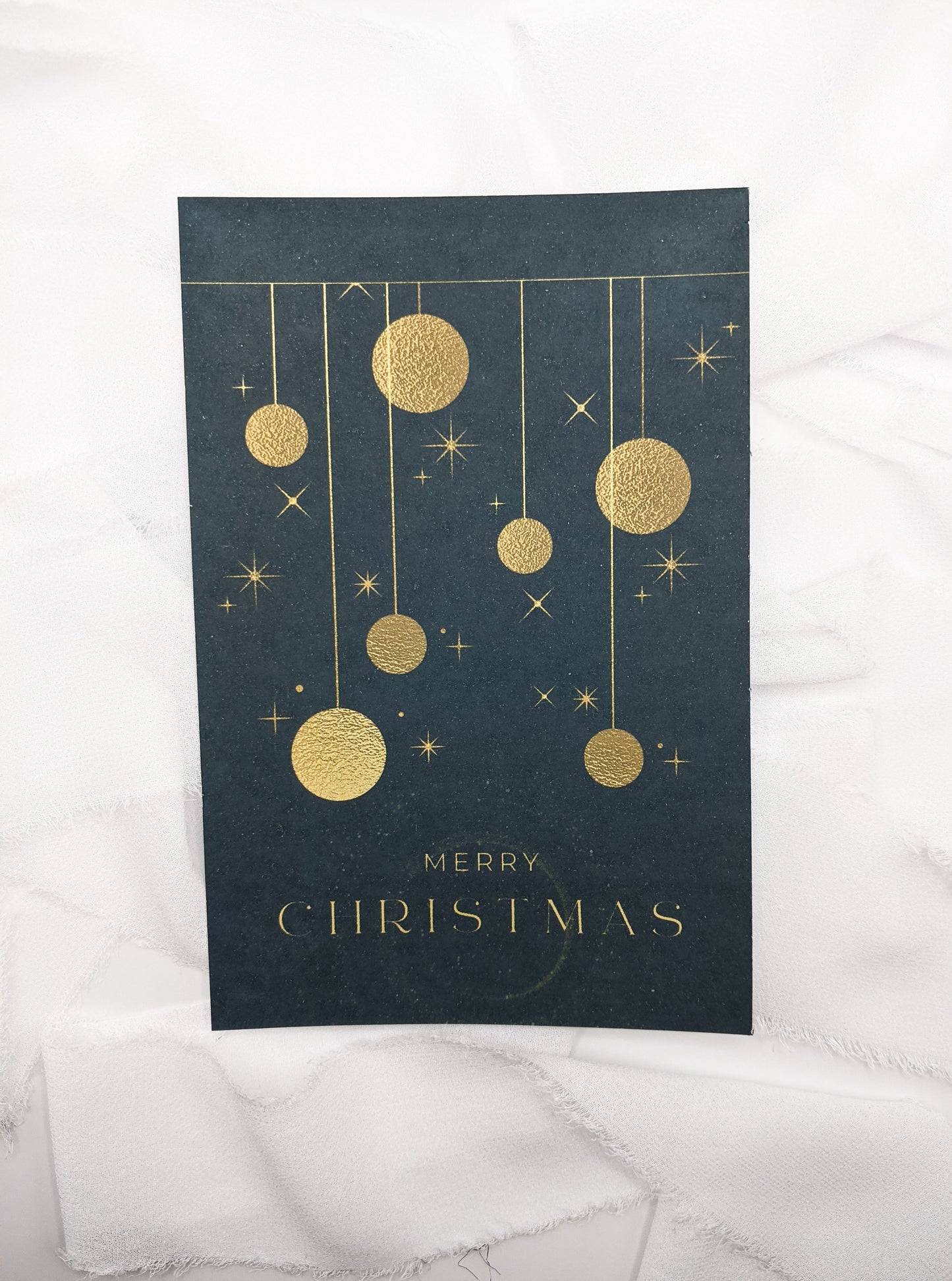 Set of 5, Green Merry Christmas Postcards