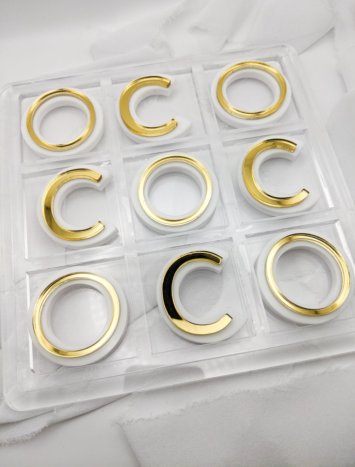 Custom Initials Acrylic Tic Tac Toe Game, Personalized Wedding Gift