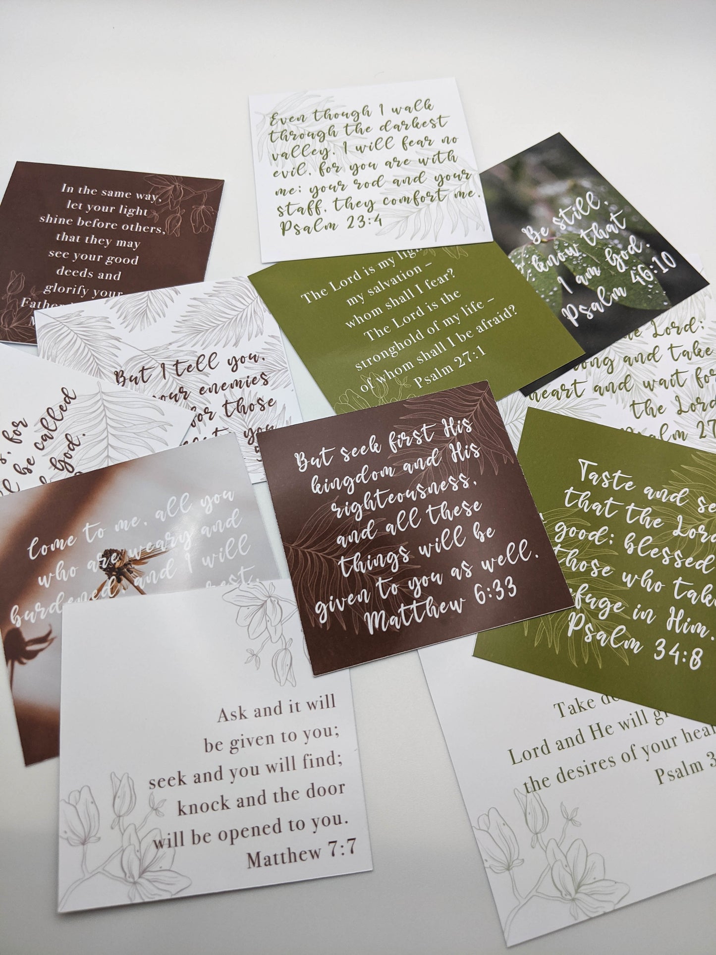 Set of 6, New Testament Bible Scripture Cards