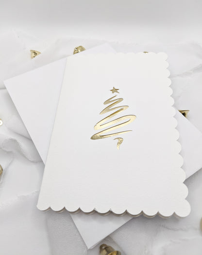 Set of 4, Christmas Foil Cut-out Cards