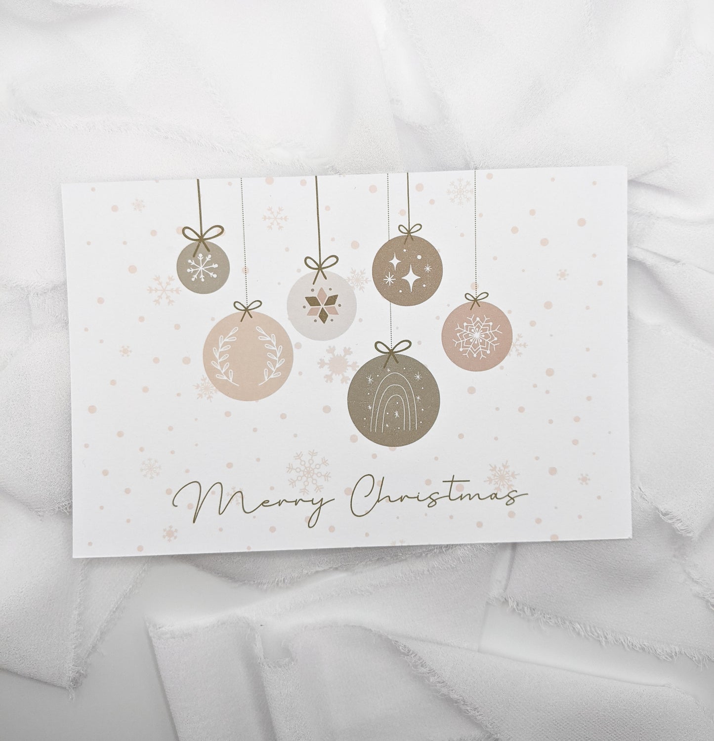 Set of 5, Christmas Ornament Postcards