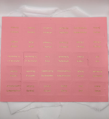 66 Faux-Leather Pink Bible Tabs