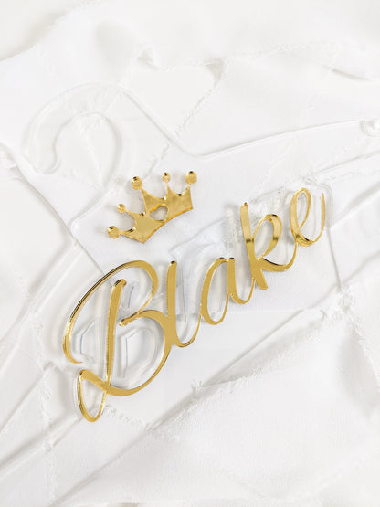 Custom Children’s Princess Crown Acrylic Hanger, Personalized Keepsake for Little Girls