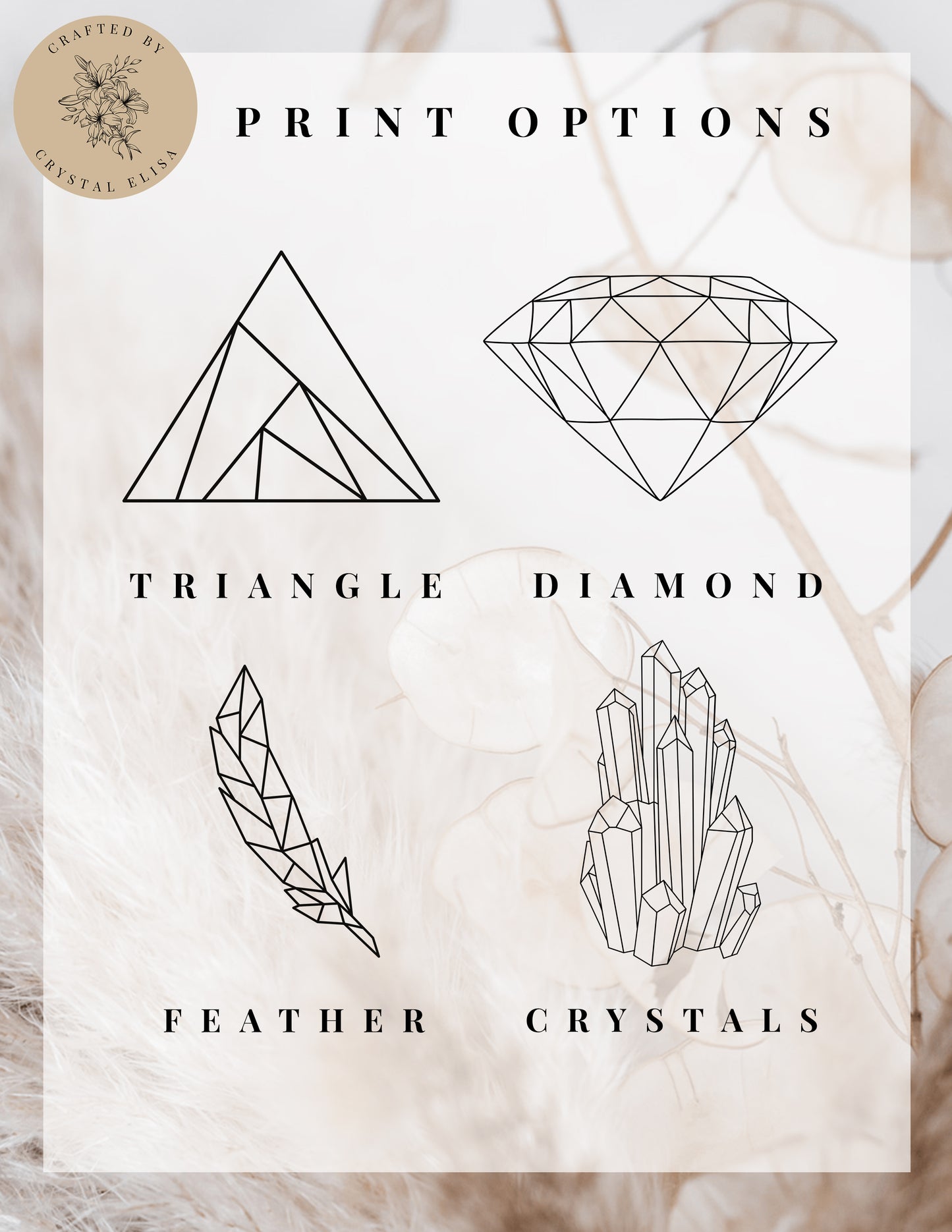 Geometric Foil Line Art Prints