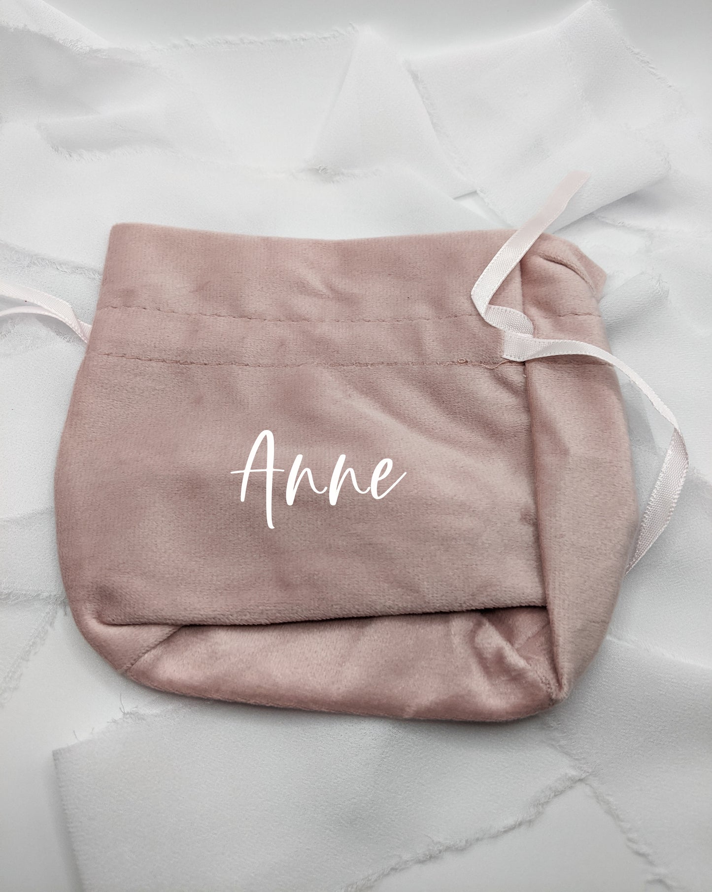 Personalized Pink Velvet Gift Bag