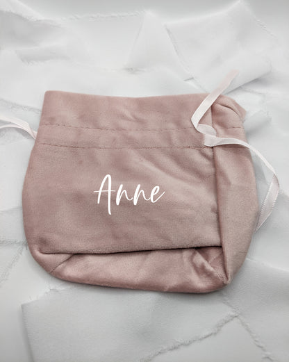 Personalized Pink Velvet Gift Bag