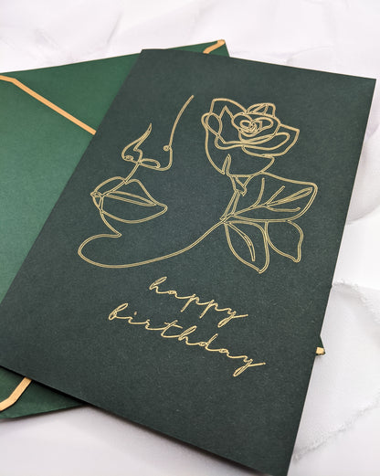 5”x7” Woman Happy Birthday Foil Card