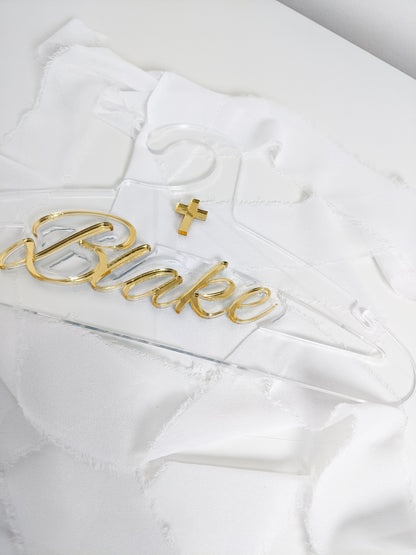 Custom Children’s Baptism Acrylic Hanger, Personalized Christening Keepsake