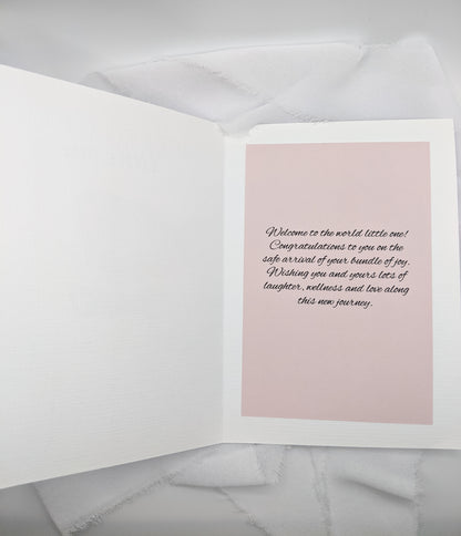 5"x7" Newborn Baby Pink Elephant Card