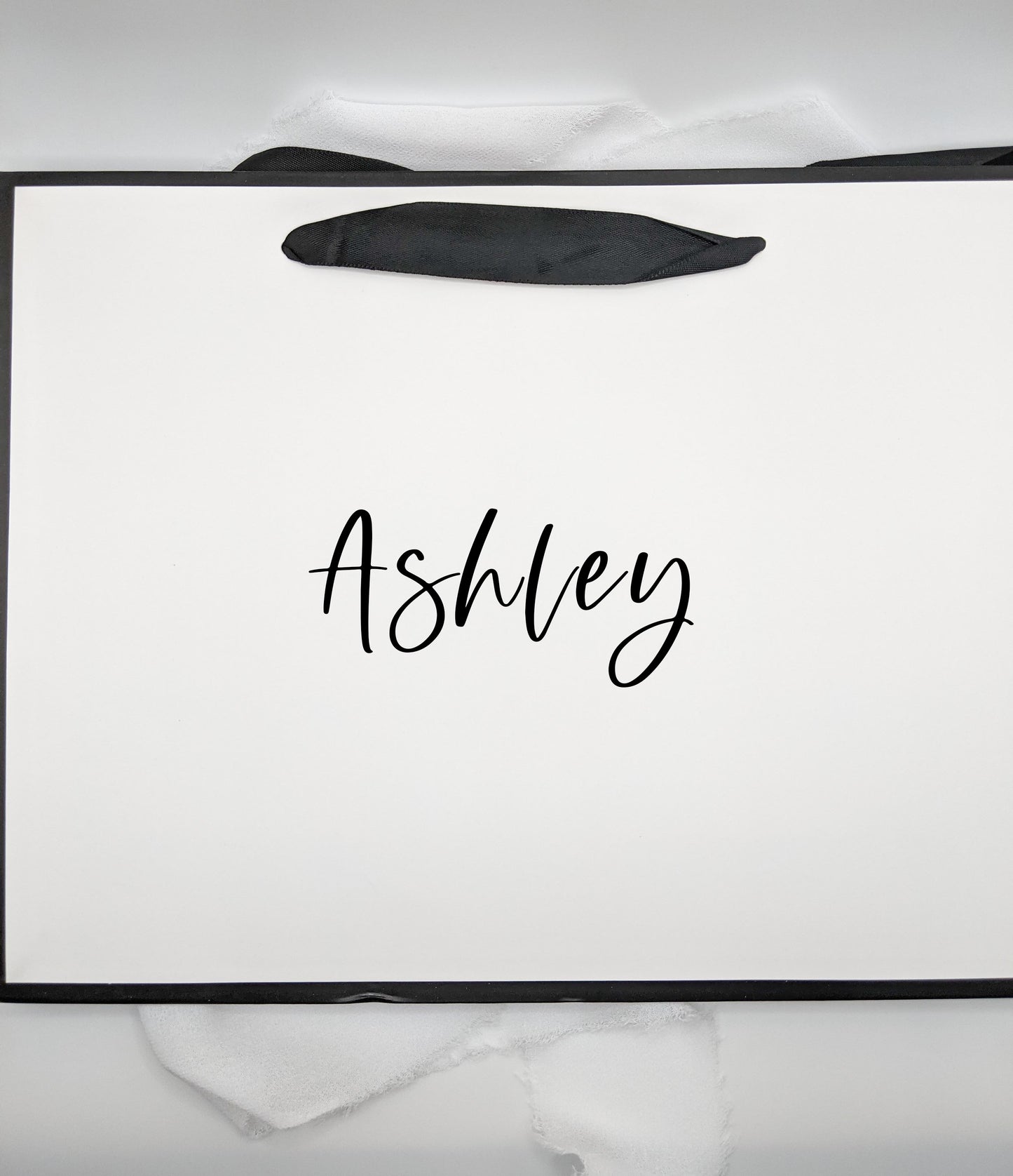 Personalized White & Black Gift Bag