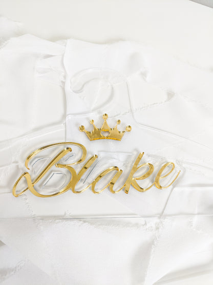 Custom Children’s Princess Crown Acrylic Hanger, Personalized Keepsake for Little Girls