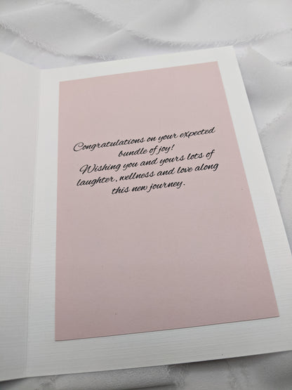 5"x7" Baby Shower Pink Elephant Card