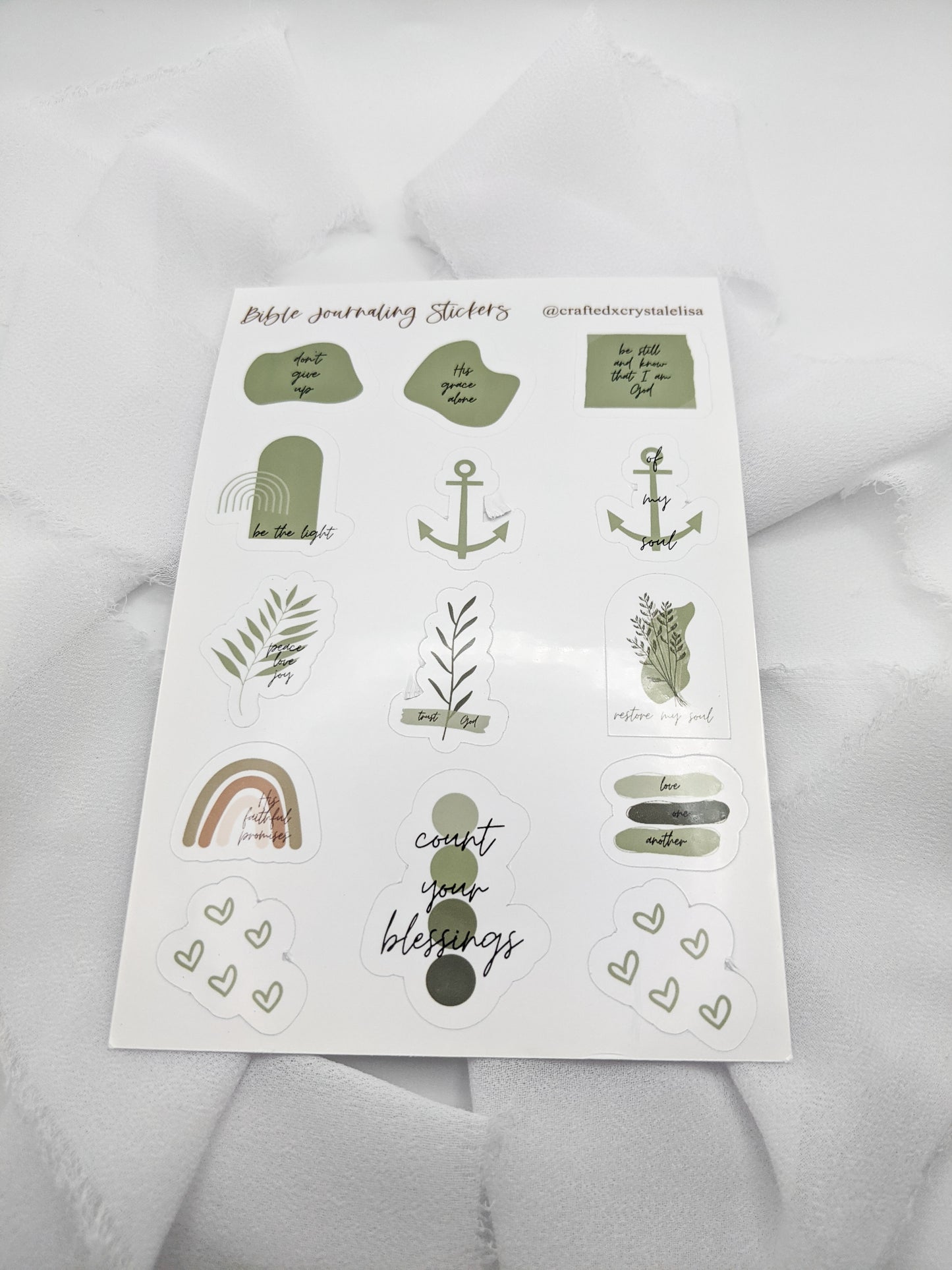 Set of 6, Bible Journaling Sticker Sheets