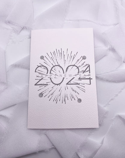 4”x6” Silver Happy New Year Card