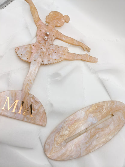 Ballerina Earring Holder, Personalized Acrylic Jewelry Stand for Girls