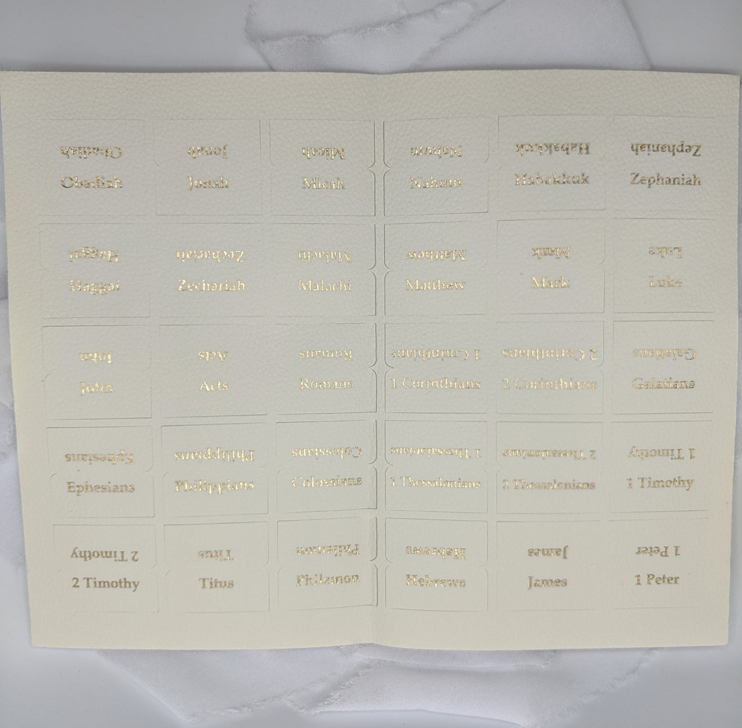 66 Faux-Leather White Bible Tabs