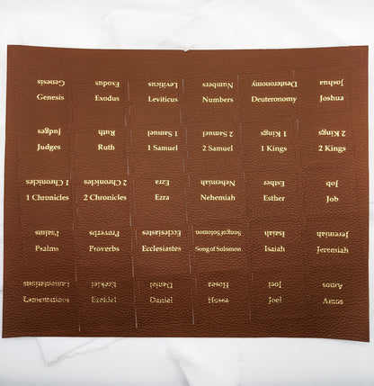 66 Faux-Leather Brown Bible Tabs