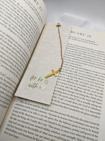 For He Is With Us Religious Bookmark