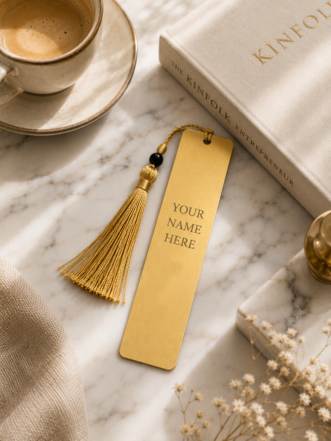 Personalized Metal Bookmark, Custom Engraved Bookmark, | Gift for Book Lovers, Gold or Silver Bookmark (5” x 1”)