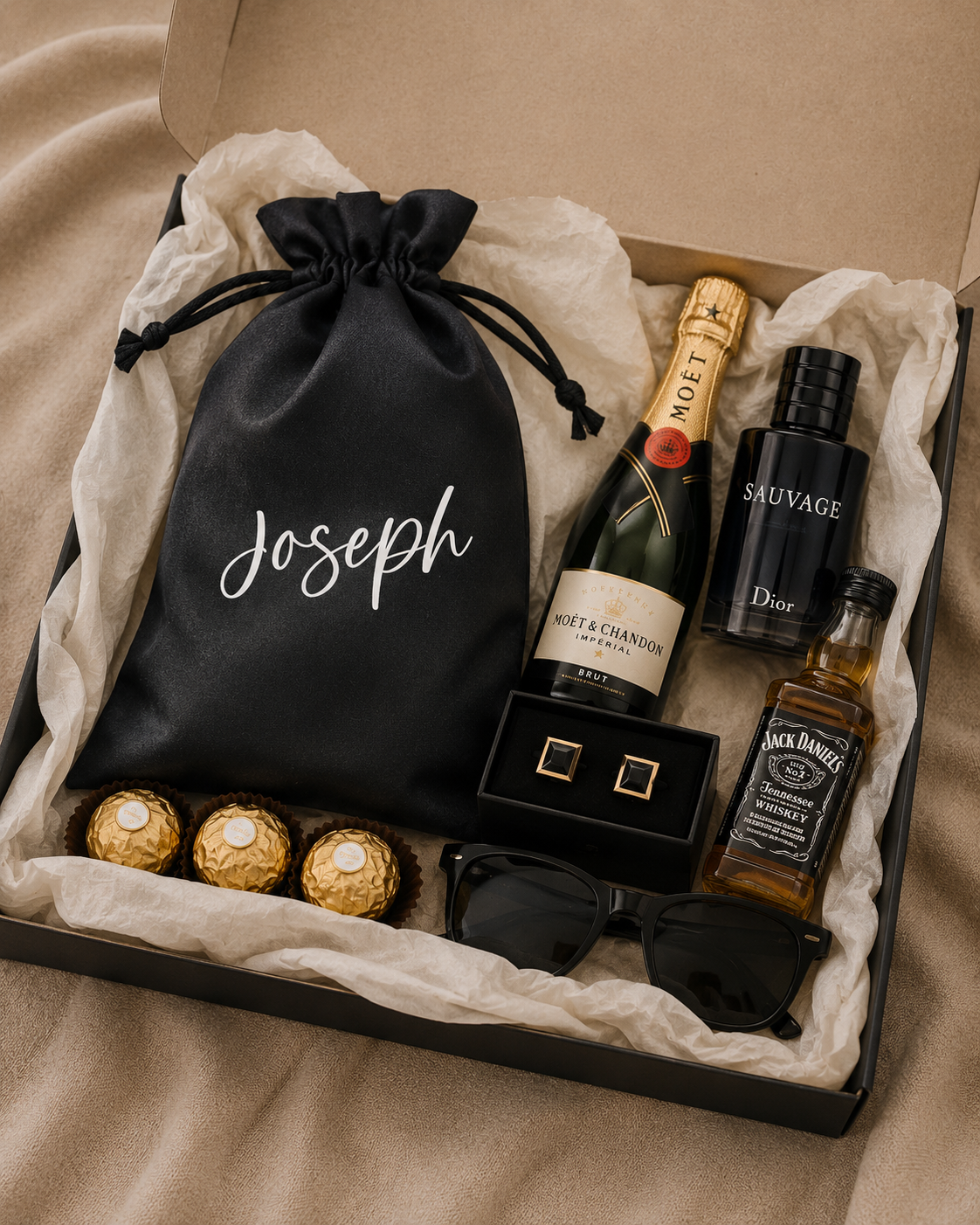 Personalized Satin Groomsmen Gift Bag, Custom Wedding Favour Bag