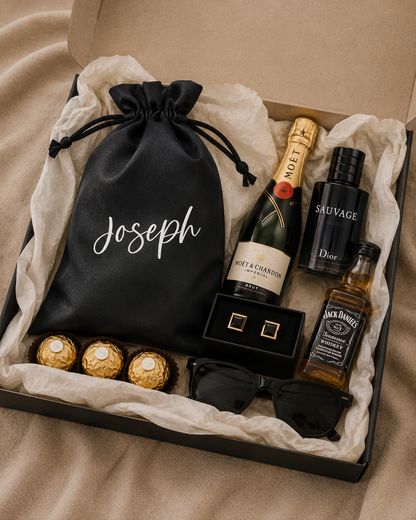 Personalized Satin Groomsmen Gift Bag, Custom Wedding Favour Bag