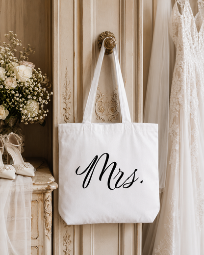 Personalized Mrs. Tote Bag, Bride Tote Bag