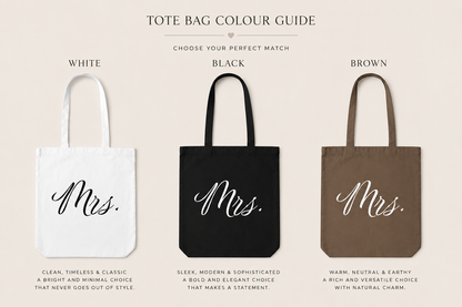 Personalized Mrs. Tote Bag, Bride Tote Bag