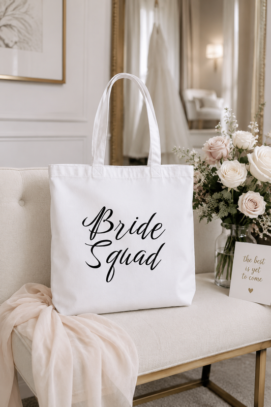 Personalized Bride Squad Tote Bag, Bridesmaid Tote Bag
