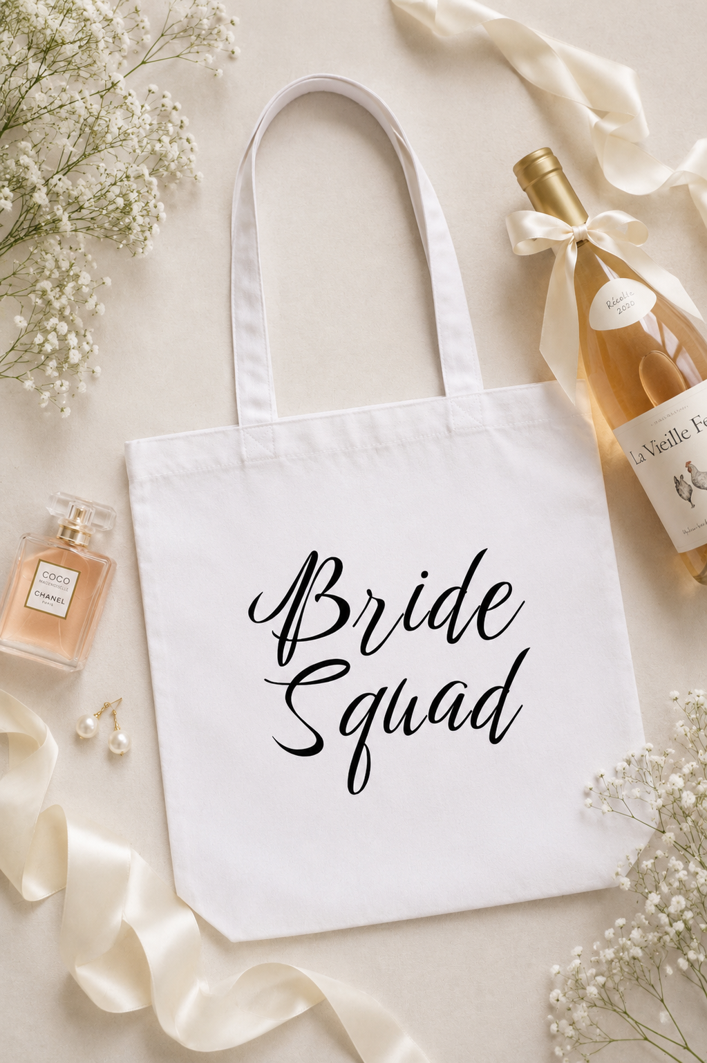 Personalized Bride Squad Tote Bag, Bridesmaid Tote Bag