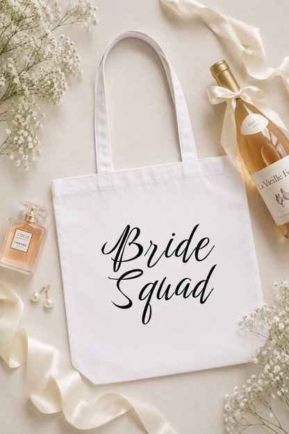 Personalized Bride Squad Tote Bag, Bridesmaid Tote Bag