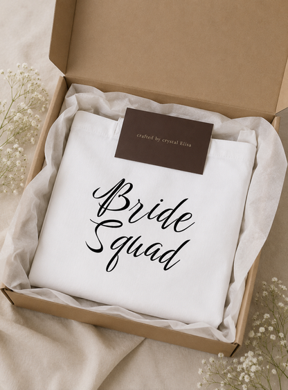 Personalized Bride Squad Tote Bag, Bridesmaid Tote Bag